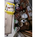 4 x boxes misc items incl chamber pots, storage jars etc