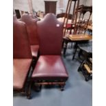 x8 tall backed leather dining chairs