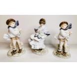 x3 Coalport figures 'The Boy', number 6,183 'Visiting Day', 'The Boy' number 2,714