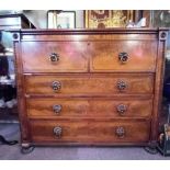 Large mahogany chest of drawers some damage (missing beading in drawer)