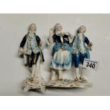 2 x antique porcelain figures Meissen style