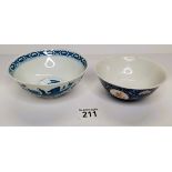 x2 Chinese bowls with character marks on base