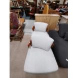 Pair of Porada Bea armchairs cream with wooden frames