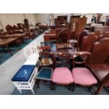 A large collected of misc furniture including chairs, tables, sewing machine etc etc