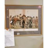 Early print of Newmarket races with Edward 7th and other gentrified members