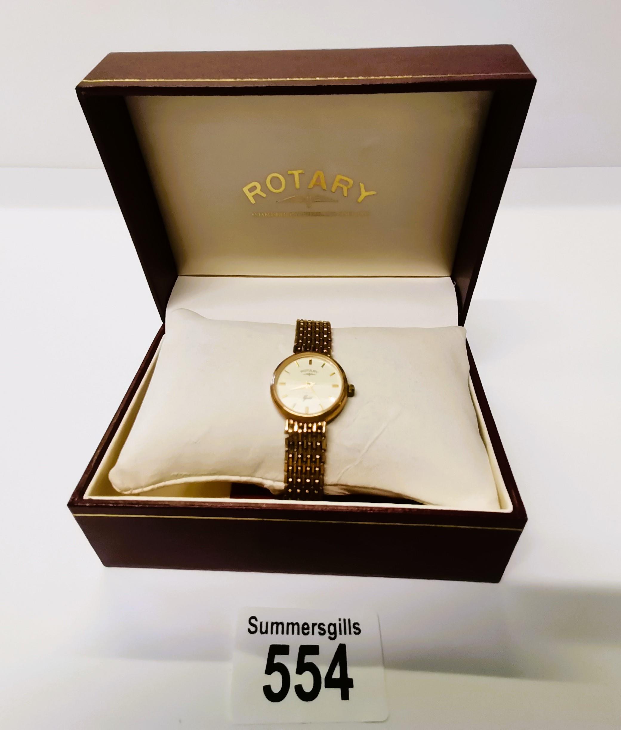 9ct Gold Rotary Ladies watch