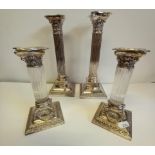 x2 pairs of Silver plated candlesticks