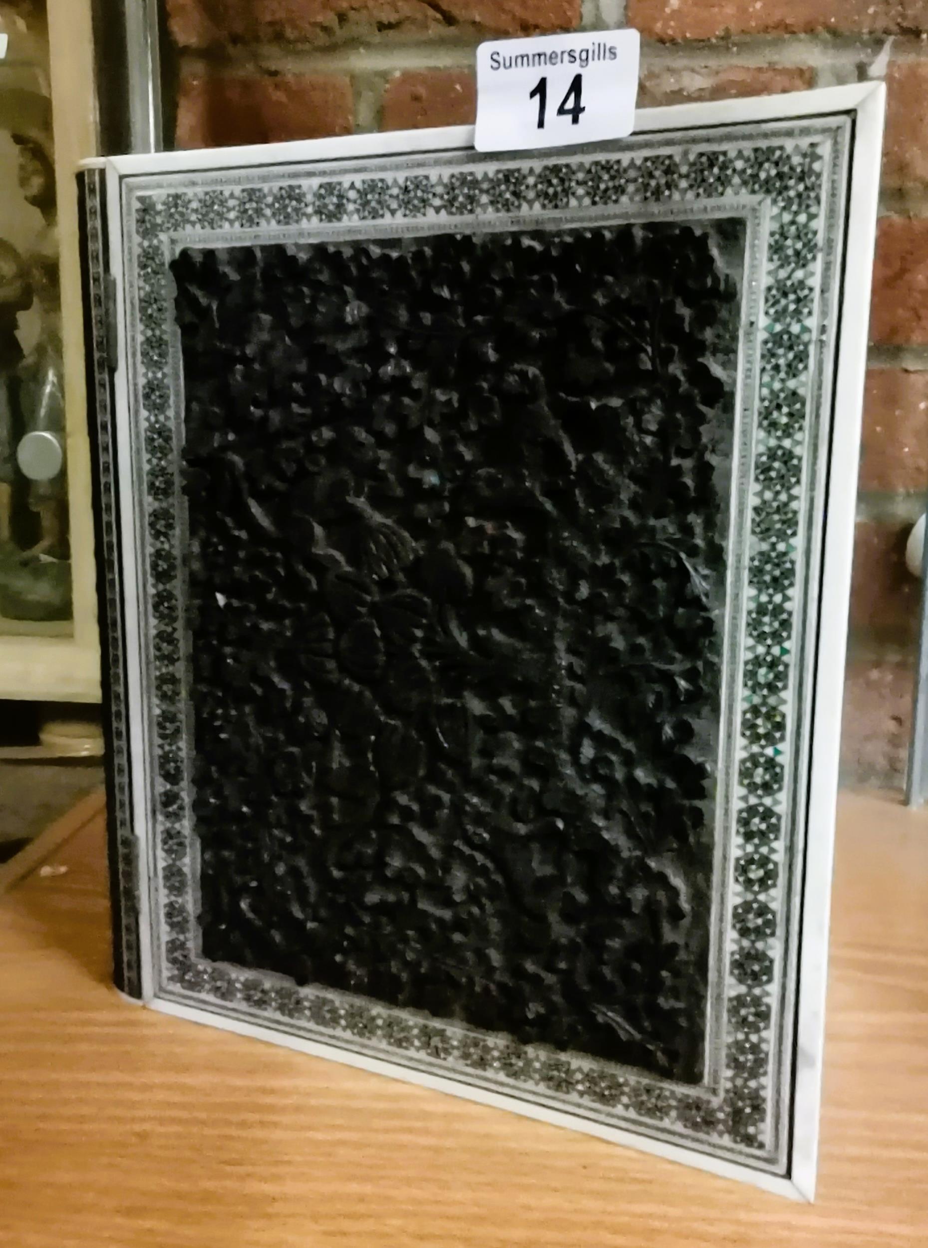 Antique Indian wood carved book binder - Image 2 of 2