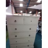 5 Ht painted pine chest of drawers