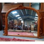 Oak Framed over mantle Mirror