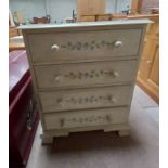 Crackle glazed painted pine chest of drawers