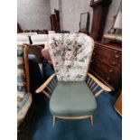 2 x Vintage light Ercol Evergreen easy chairs