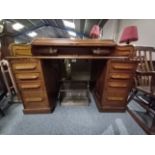 Edwardian Oak roll top writing desk W. Richardson