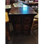 A cabinet with 6 drawers on each in mahogany style