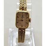 Tudor ladies 18k gold wristwatch 31g total Rolex interest ( runs for a short while ) 18cm total leng