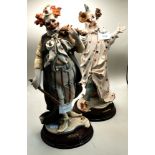 2x Giuseppe Armani Clowns 1 Blowing a Trumpet (A/F Finger Broken) 1 Playing a Violin