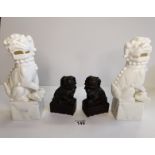x2 Spelter Dragons and x2 White porcelain dragons