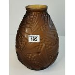 Art nouveau brown glass vase