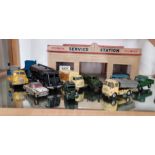 Collection of Dinky cars etc and vintage garage