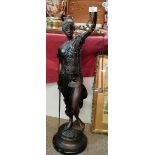 Bronzed Statue of lady 93cm ht