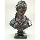 A Bronze Bust of a lady 27cm high