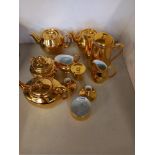 Royal Worcester Crockery Gold Lustre tea pots etc