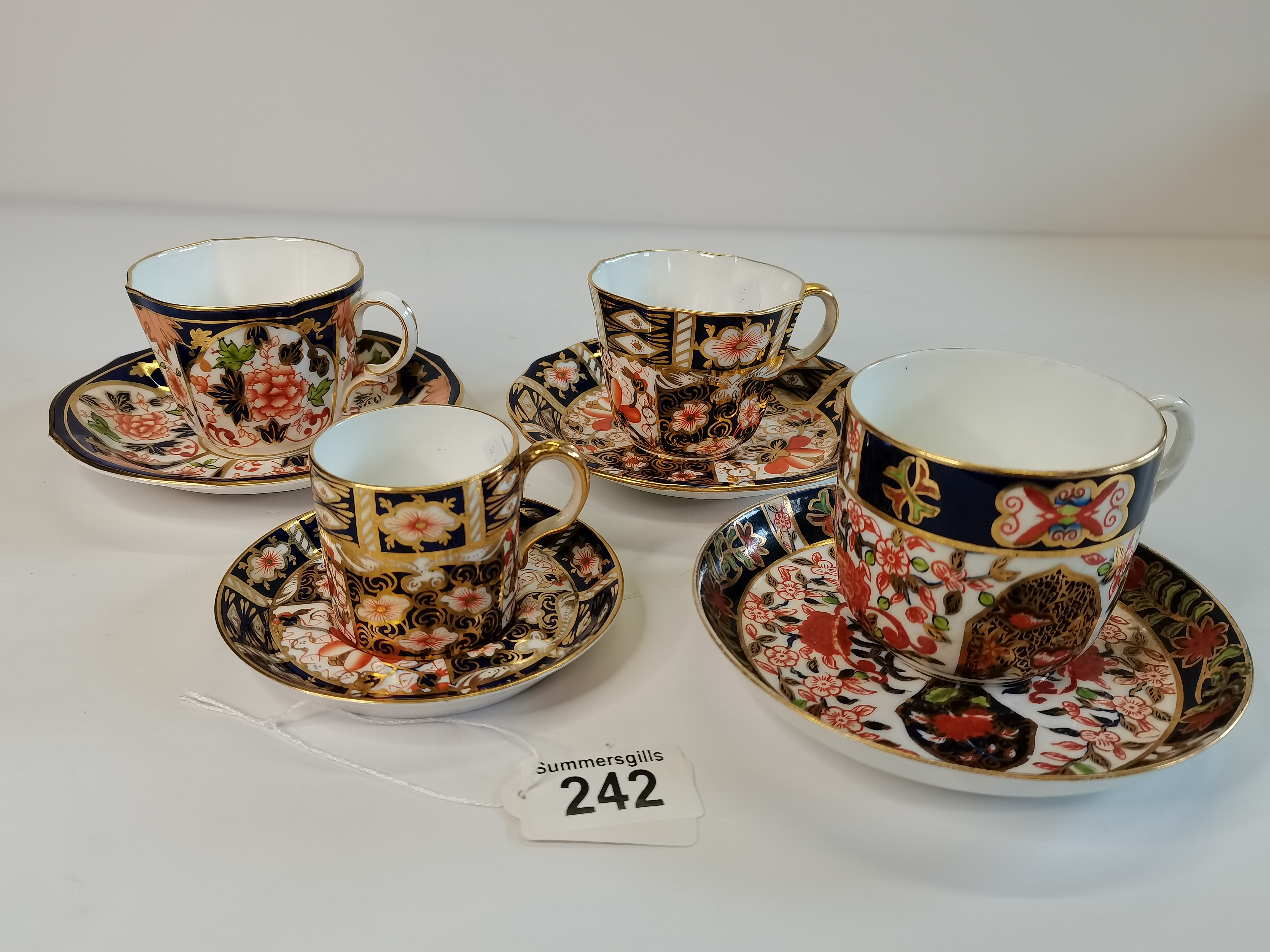 x4 Crown Derby cups and saucers