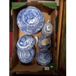 Box of Copeland Spode Italian blue and white