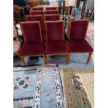 x9 Velvet covered Oak dining chairs