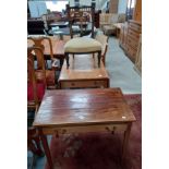 Inlaid nursing chair plus 2 occasional tables