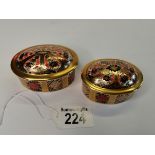 x2 Old Imari Crown Derby Trinket boxes