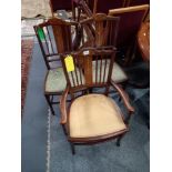 3 x Edwardian bedroom chairs