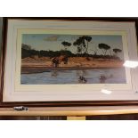 2 x David Shepherd prints ( Evening on the Galana and The Rhinos last stand )