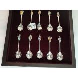 A boxed collection of Silver spoons