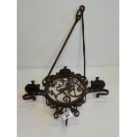 Antique Hanging Russian Metal Candle Holder