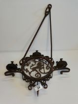 Antique Hanging Russian Metal Candle Holder