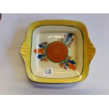 Clarice Cliff Crocus Pattern square serving plate