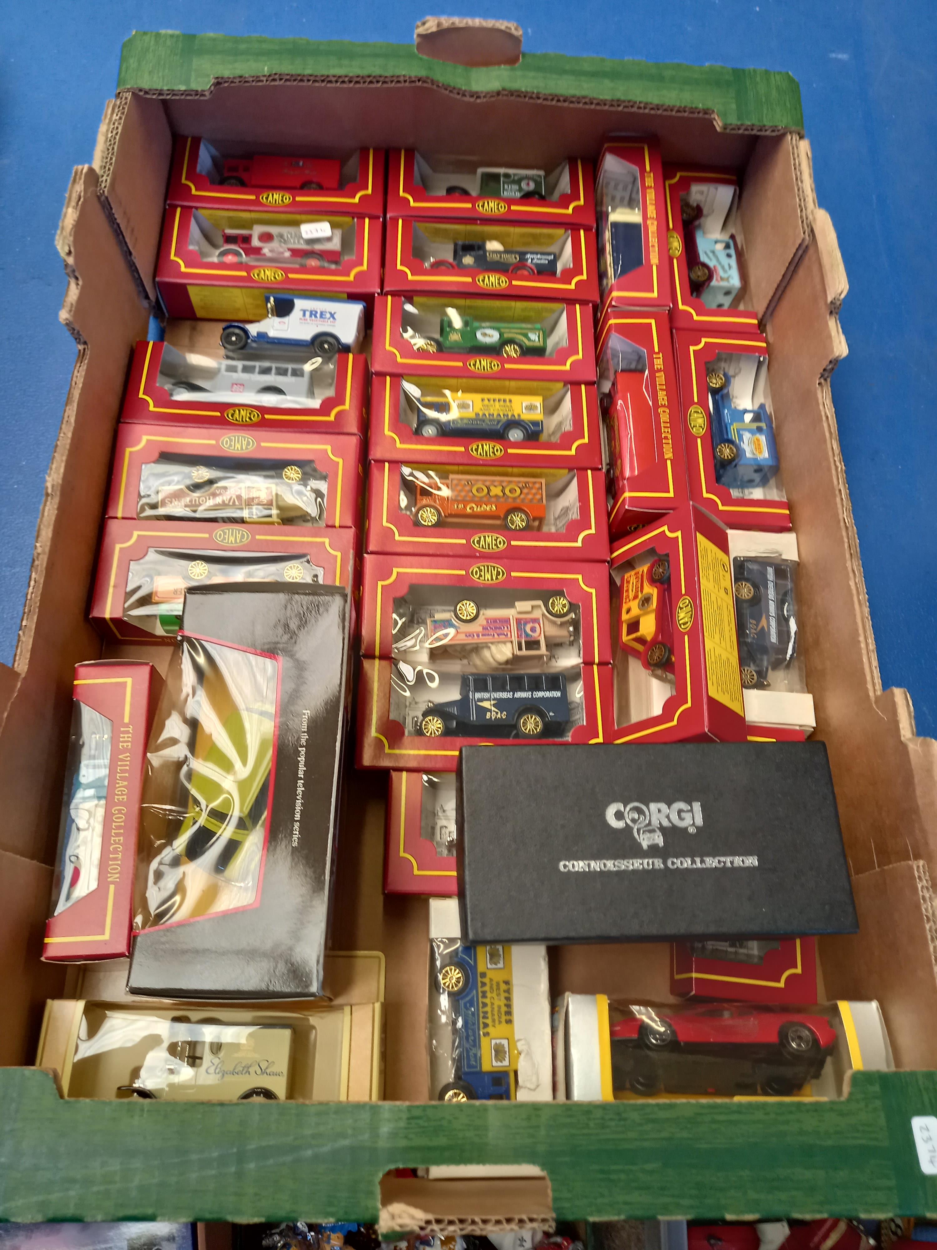 1 Box of Diecast Cars Including Corgi and Cameo Vehicles