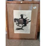 An early silhouette of a Huntsman 70cm x 55cm