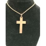 15ct Rose Gold Cross pendant on a rose Gold chain with base metal fittings