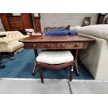 Antique sofa table with stool