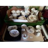 Box Of Aynsley "Cottage Garden" China and Wedgwood Items