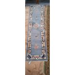 Blue and pink Chinese runner plus rug