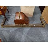 Brass Fire fender plus Oak Coal Scuttle