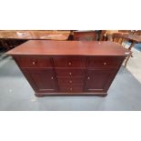 Sideboard with 2 cupboards and central drawers and display cabinet