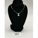 1ct Diamond solitaire necklace on 14k white gold 4g