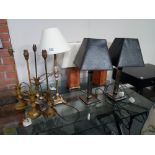 A collections of table lamps
