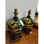 Pair of Moorcroft lamps 25cm