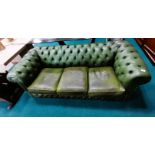 Green leather chesterfield sofa