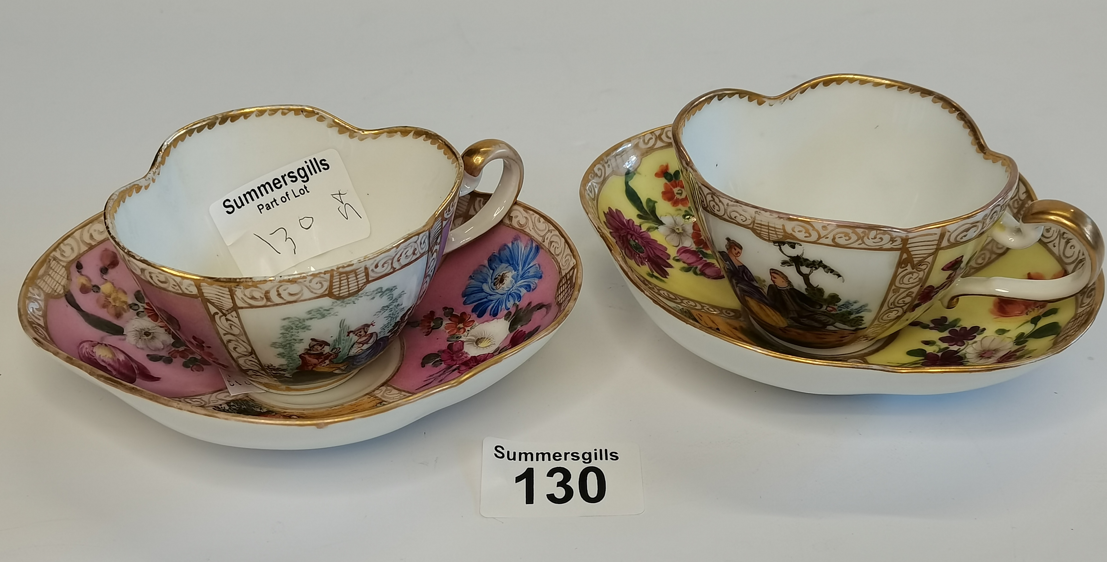 x2 Meissen cups and saucers